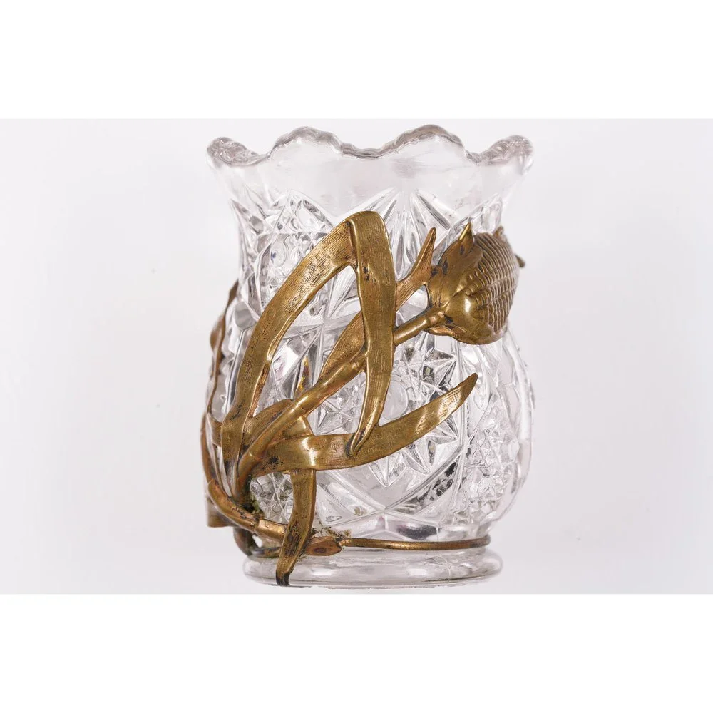 c1900 Unusual Mounted EAPG Toothpick holder